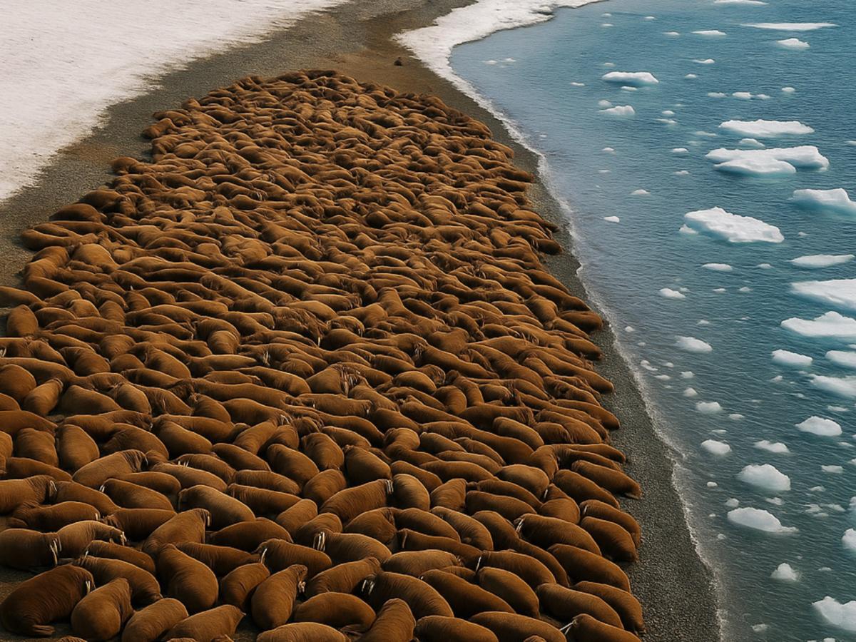 Hundreds of Walruses Spotted From Space as New Arctic Haul-Out Emerges