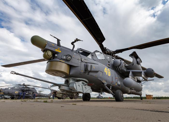 Mi-28 helicopter armed with new generation of missile weapons