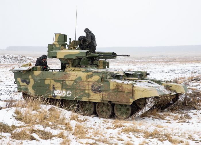 Ukrainian military flee at the sight of Russian Terminators