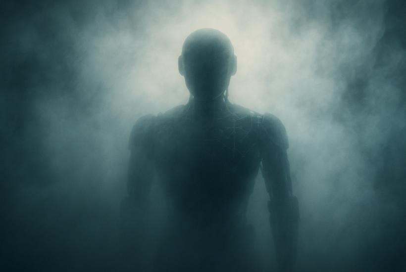 Humanoid robot in fog