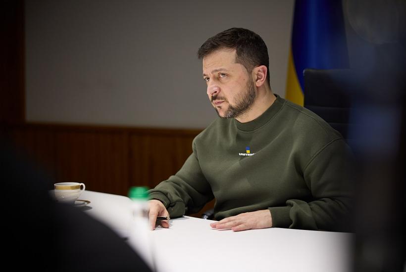 Volodymyr Zelensky at a meeting