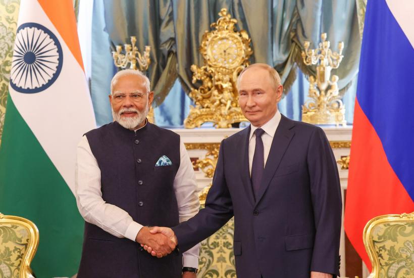 Prime Minister Of Bharat Shri Narendra Damodardas Modi & President Of The Russian Federation Mr. Vladimir Putin At The Grand Kremlin Palace