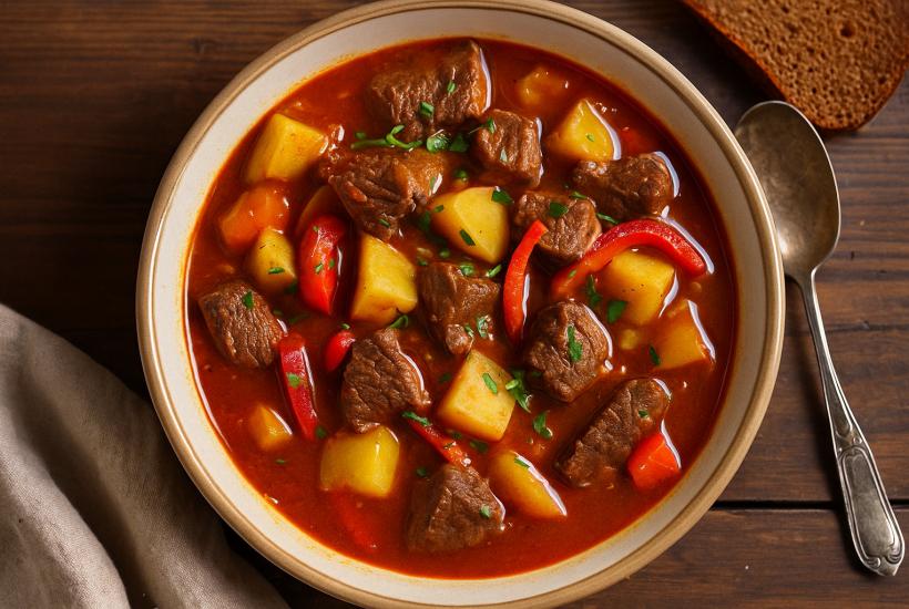 Hungarian goulash with paprika