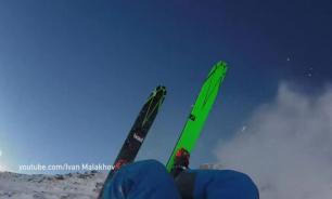 Russian skier survives crashing down steep mountain slopes in Austria. Video