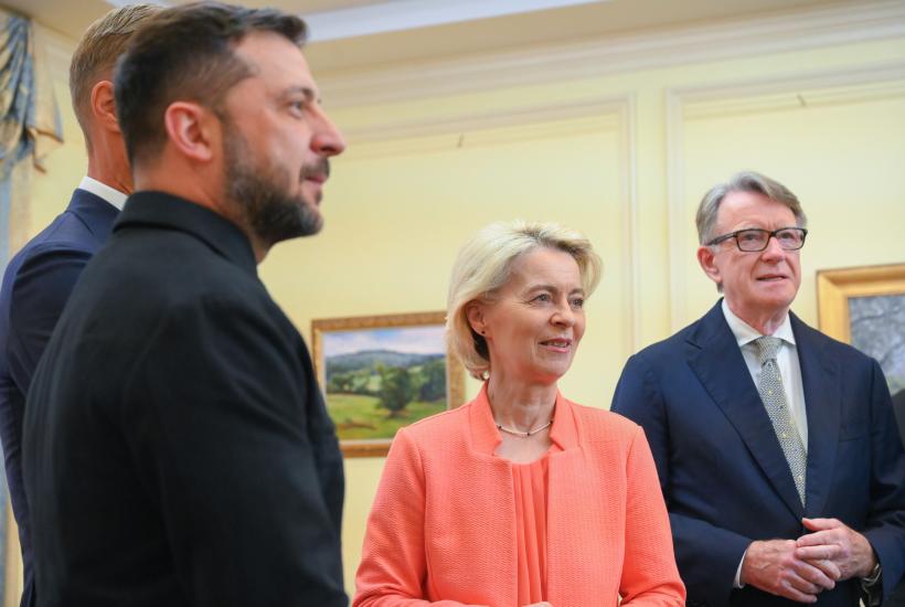 Volodymyr Zelensky, Ursula von der Leyen, Peter Mandelson (P-067642 00-03)