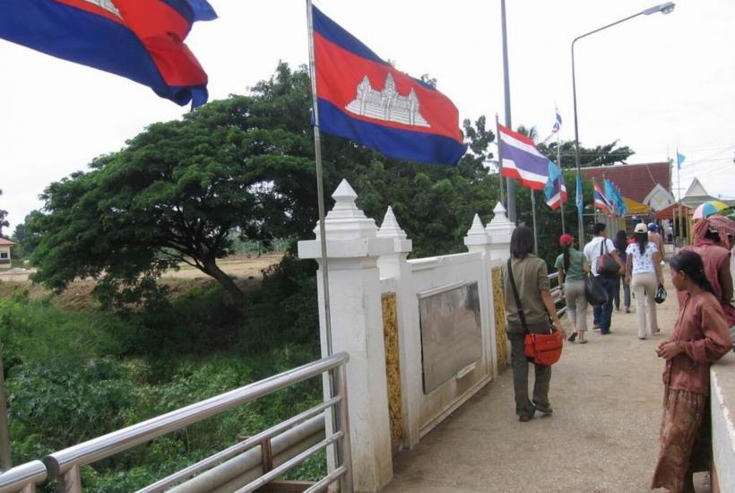 Cambodia and Thailand flags