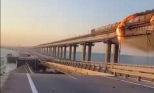 Photos of lower part of Crimean Bridge expose damage to bridge supports