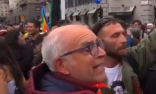 Locals shout 'Nazis!' at Ukrainian protesters in Milan
