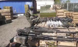 Footage of weapons seized during the special military operation