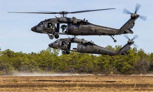 Black Hawk helicopters land on Poland's largest airfield