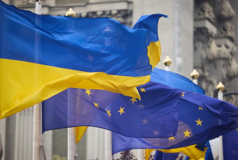 EU and Ukraine flags
