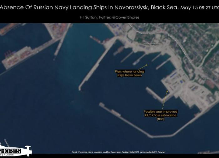 Russian large landing ships disappear from naval base in Novorossiysk