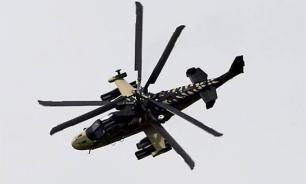 Russian helicopters Ka-52 destroy terrorists in Syria. Video