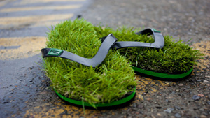 Always green and grassy flip flops